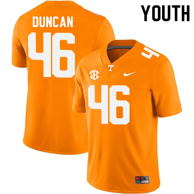 Youth #46 Cody Duncan Tennessee Volunteers College Football Jerseys Stitched-Orange